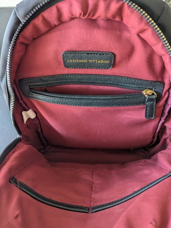 NWT Adrienne Vittadini Grey Nylon Logo Backpack - Red/White Zip Accents Adrienne vittadini backpack - Gem main image 3